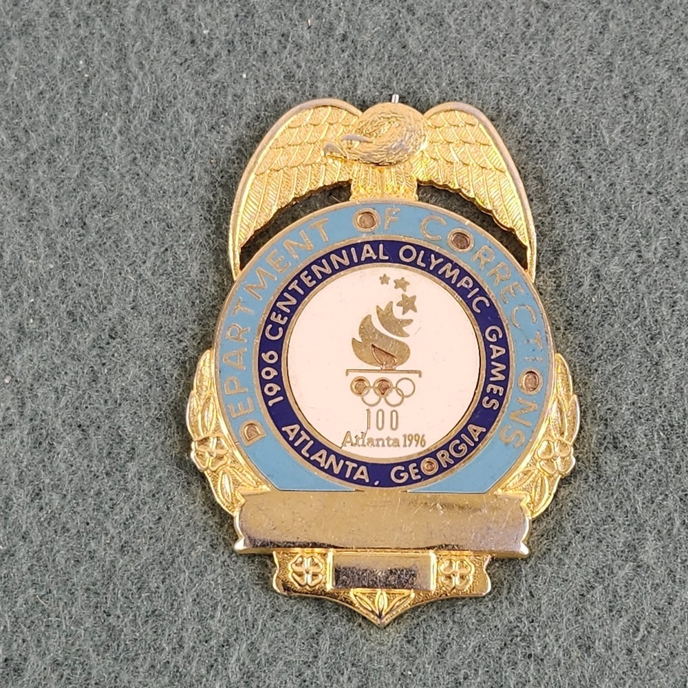 Super Rare VTG 1996 Atlanta Olympics Olympic Security Badge Dept of Corrections
